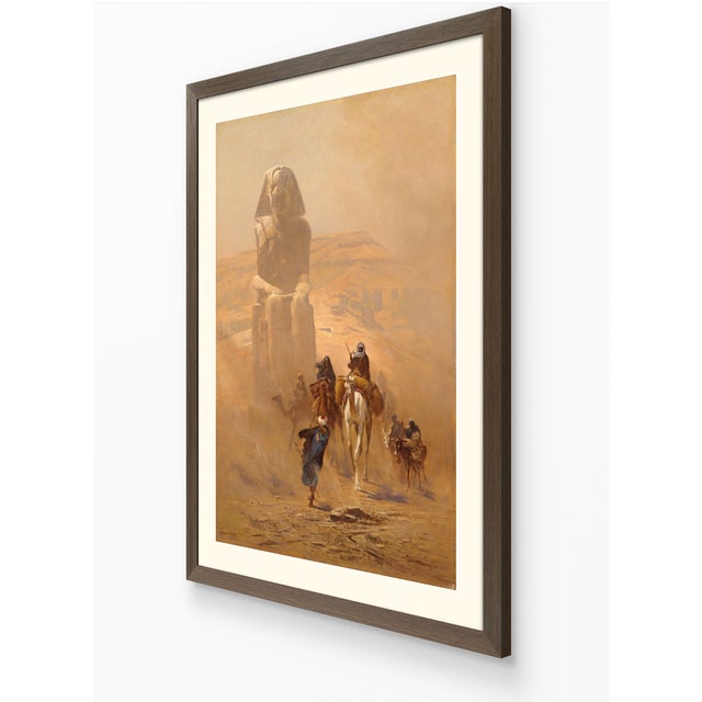 Atelier Aria Lumae Ludwig Hans Fischer the Khamsin Egypt Caravan and Colossi of Memnon Desert Landscape Fine Art Gallery Board Print 16" X 24" For Sale In San Antonio - Image 6 of 15