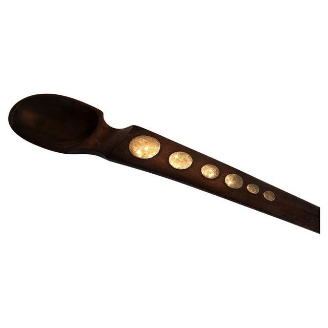 1960s 1950s Inlaid Silver Rosewood Serving Spoon William Spratling Taxco Mexico For Sale - Image 5 of 8