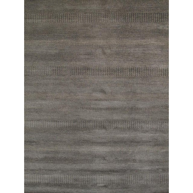 Transitional Pasargad Home Transitional Black Wool Area Rug, 9' 0'' X 11' 8'' For Sale - Image 3 of 3