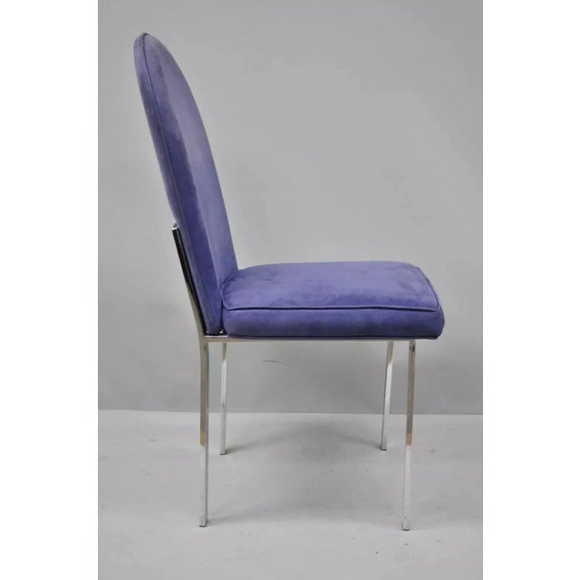 Metal Late 20th Century Mid Century Modern Chrome Flat Bar Dining Side Chair Attributed Tri Mark Designs For Sale - Image 7 of 10