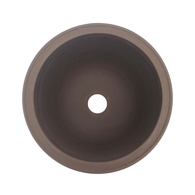 Sculpture Materials Chinese Tokoname Yixing Clay Bonsai Pot Round Basin Planter 9" For Sale - Image 7 of 9