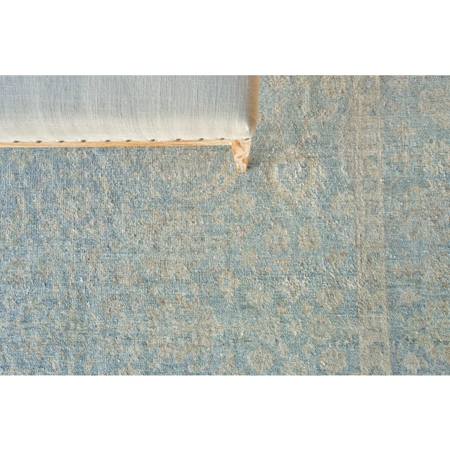 Exquisite Rugs Harper Hand-Knotted New Zealand Wool Blue/Beige Rug-8'X10' For Sale In Los Angeles - Image 6 of 7
