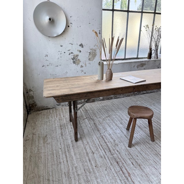 Pine Farmhouse Folding Table, 1950s For Sale - Image 10 of 18