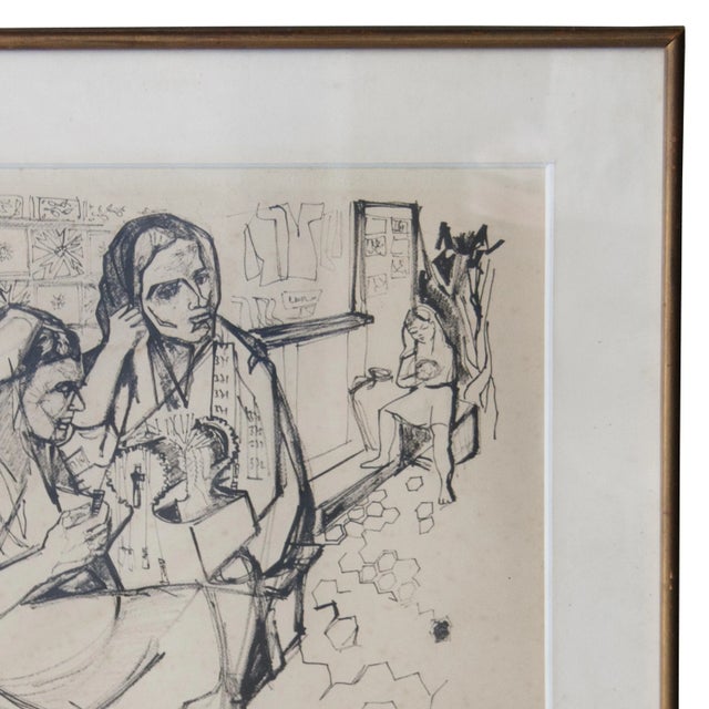 Pen Drawing on Paper, France, 1950s For Sale - Image 3 of 6