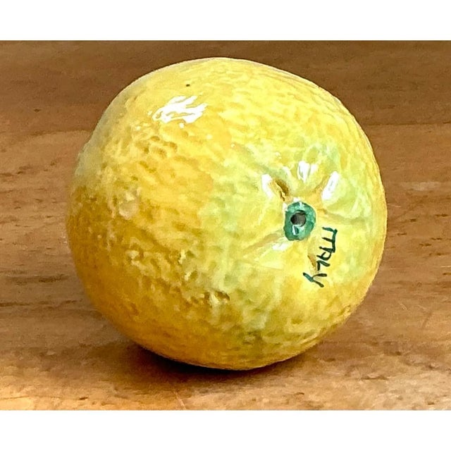 Yellow Vintage Italian Yellow Ceramic Lemon For Sale - Image 8 of 12