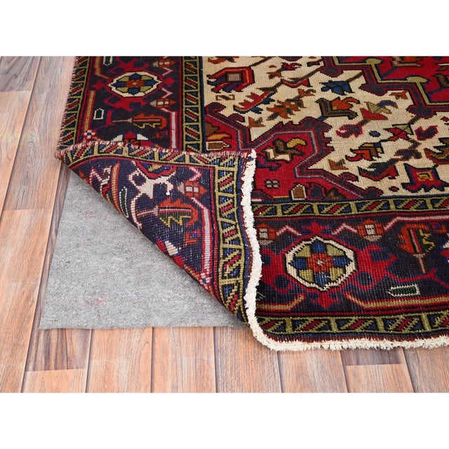 Red 1960s Red Semi Antique Persian Heriz Rug For Sale - Image 8 of 12