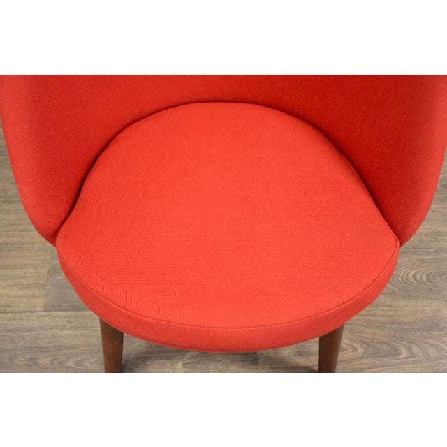 Wood 1960s Danish Modern Red Lounge Chair by Ejvind Johansson For Sale - Image 7 of 8