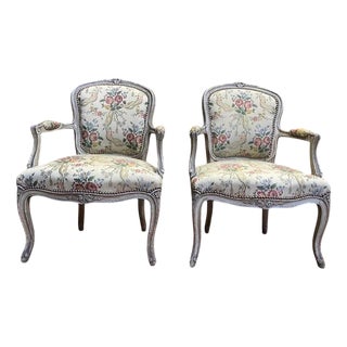 Set of Louis XV Style Cabriolet Armchairs For Sale