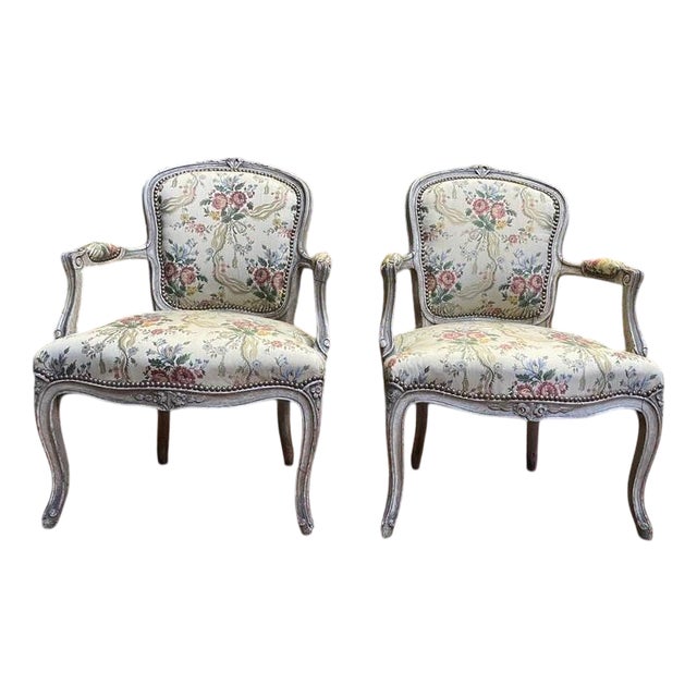 Set of Louis XV Style Cabriolet Armchairs For Sale