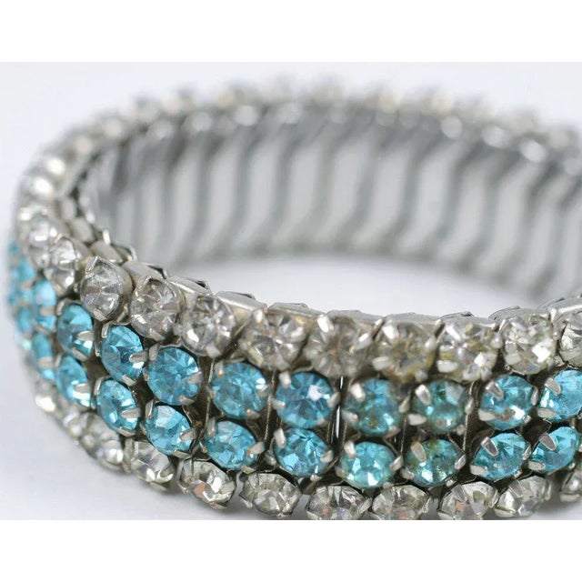 1940s Expandable Rhinestone Bracelet For Sale - Image 4 of 8