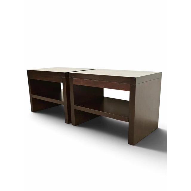 1990s 1990s Pair of Barbara Barry for Baker Furniture Mahogany Nightstands For Sale - Image 5 of 6