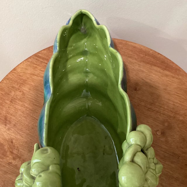 Large Iridescent Pottery Centerpiece / Planter With Fruit Clusters, Circa 1960s For Sale - Image 9 of 12