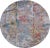 A contemporary Indian silk rug with an all-over abstract grey, blue, red and yellow design overlaying a grey traditional...