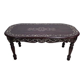 South East Asian Handcrafted Bone Inlay Rosewood Cocktail / CoffeeTable For Sale