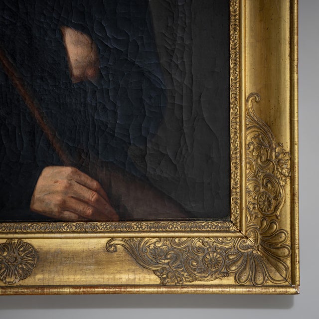 Biedermeier Artist, Portrait of an Older Gentleman, Early 19th Century, Oil on Canvas For Sale - Image 7 of 9