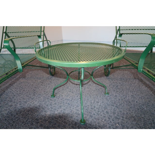 Mid 20th Century Russell Woodard Wrought Iron Chaise Loungers With Removable Service Table, Attributed For Sale - Image 13 of 14