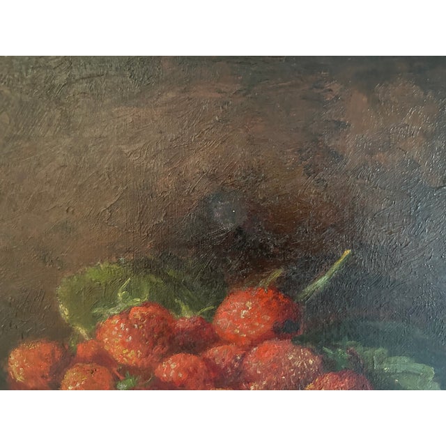 Orange Antique Painting of Still Life With Fruit For Sale - Image 8 of 11