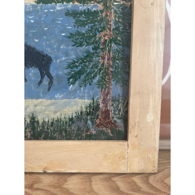 Vintage Wooden Frame Abstract Nature Drawing For Sale In Seattle - Image 6 of 8