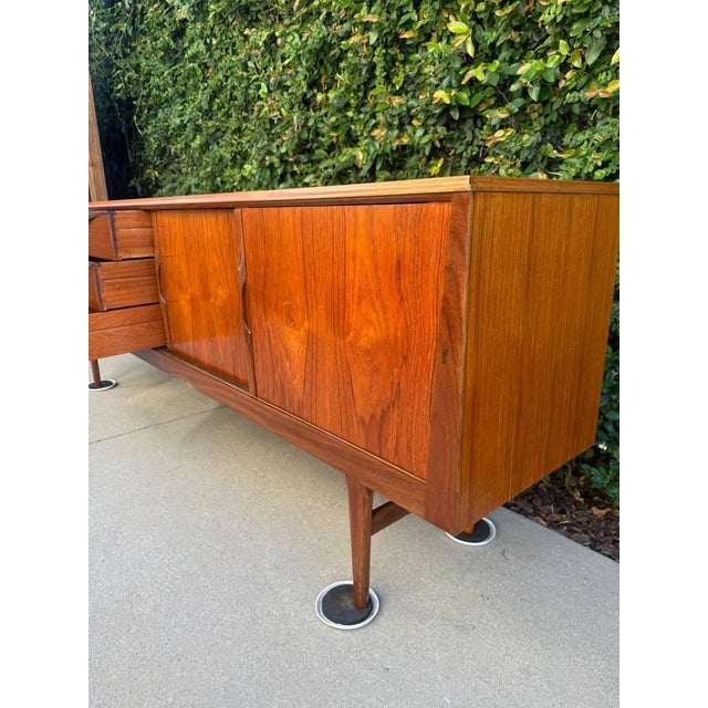 1960s Mid-Century Modern Teak Sideboard Credenza For Sale - Image 5 of 15