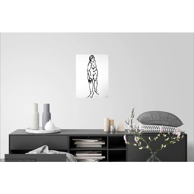 Martha Holden "Pose" Nude Ink Drawing For Sale In Los Angeles - Image 6 of 6