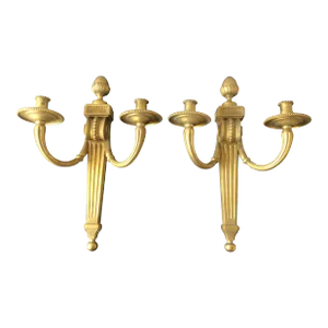 1880s French Classical Gilt Bronze Sconces - A Pair