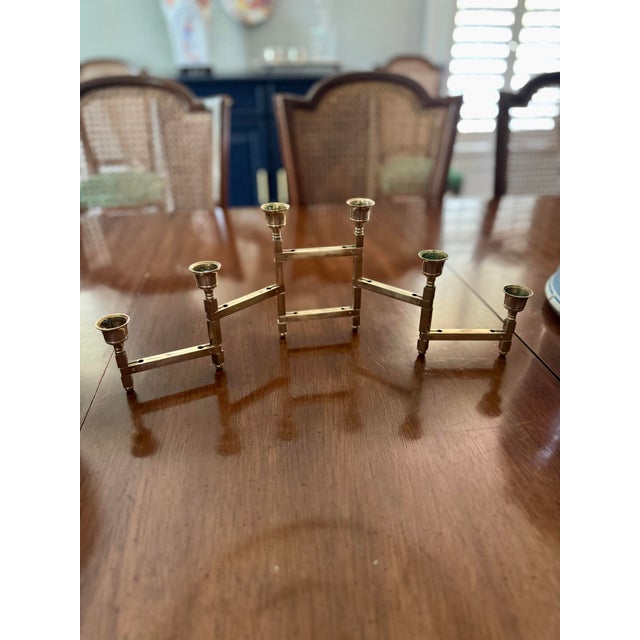 Mid-Century Modern Midcentury Brass 6 Candle Candelabra For Sale - Image 3 of 8