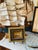 Charming vintage miniature painting featuring a handcrafted sailing ship assemblage displayed within an ornate black and...