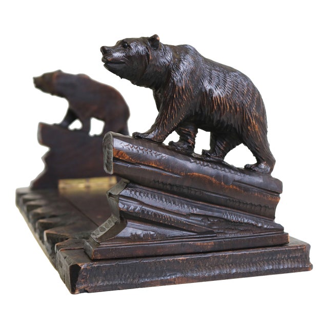 Antique Black Forest Bear Bookcase, 1890 For Sale