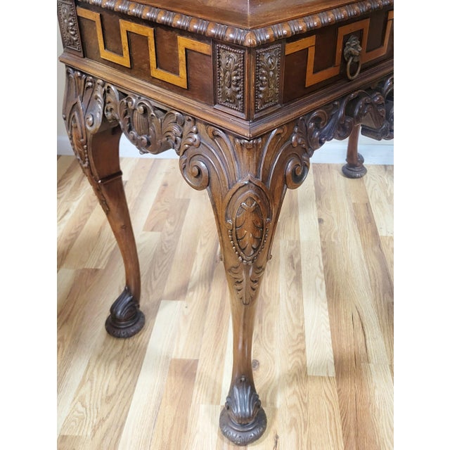 Antique American Adams Painted Berkey & Gay Silver Chest Cabinet on Stand For Sale - Image 15 of 18