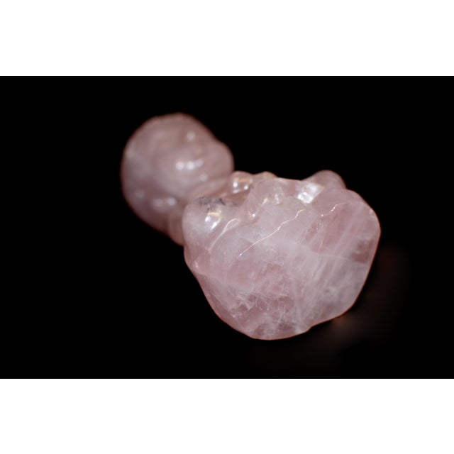 Natural Rose Quartz Baby Buddha Statue Hand Carved For Sale - Image 14 of 16