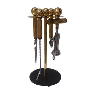 Vintage Brass Barware Tool Set For Sale