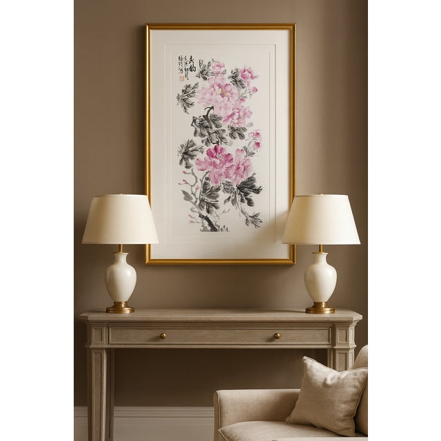 Contemporary Spring Rhythm – Original Chinese Peony Ink Painting For Sale - Image 3 of 18