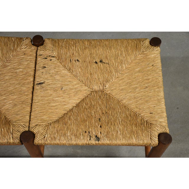 Brown 1970s Danish Oak Seagrass Bench For Sale - Image 8 of 9