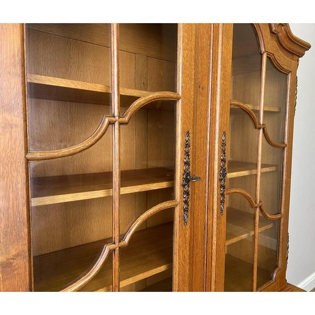 Vintage Louis XVI French Oak Display Cabinet For Sale - Image 5 of 13