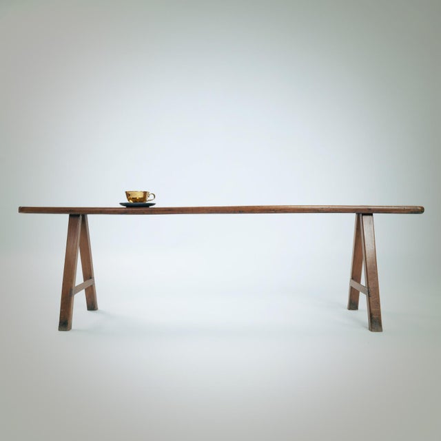 Wood Art Deco French Bench in Oak, 1930s For Sale - Image 7 of 17