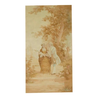 Antique Circa 1880 French Aubusson Tapestry 2'8 X 4'1 For Sale
