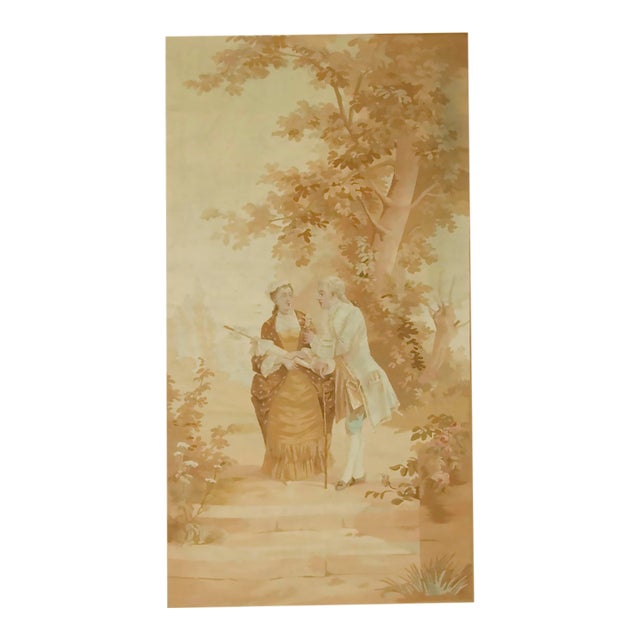 Antique Circa 1880 French Aubusson Tapestry 2'8 X 4'1 For Sale