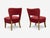 Pier Luigi Colli, Maple, Red Fabric, Low Lounge Chairs, Italy, 1950s For Sale In New York - Image 6 of 9