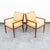 Mid Century Modern Lounge Chairs Solid Walnut Pair Tan Armchairs Two MCM Vintage For Sale - Image 10 of 10