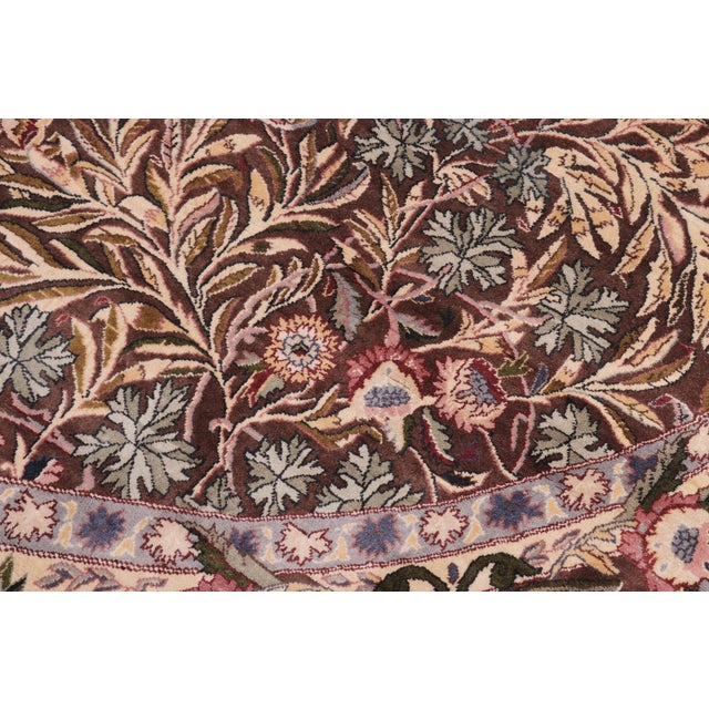 Textile Floral 1990's Pak-Persian Brown/Gray Wool Round Rug - 8'0'' X 8'4'' For Sale - Image 7 of 9
