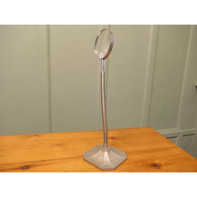 Art Deco Chrome Desk Top Magnifying Glass Art deco, swan neck, bendy desk desktop magnifier in a silver metal finish with...