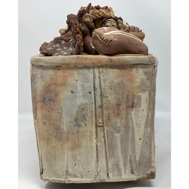 Early 20th Century Rare Terracotta Peruvian Folk Art Sculpture of a Market Bus For Sale - Image 4 of 7