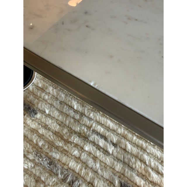 Metal Mid 20th Century Style Marble + Steel Coffee Table For Sale - Image 7 of 12