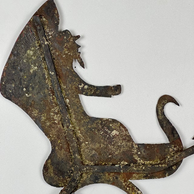 19th Century Salvaged Sheet Metal Weathervane Horse & Carriage For Sale - Image 12 of 12