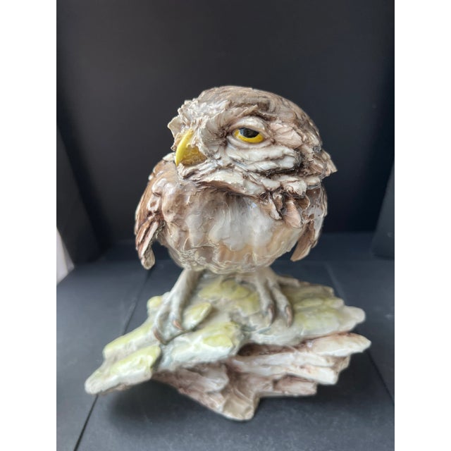 Mid-Century Modern Vintage Mid 20th Century Giuseppe Tagliariol Italian Owl Sculpture Figurine Ceramic For Sale - Image 3 of 13