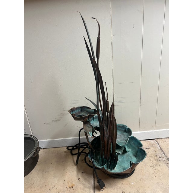Late 20th Century Boho Verdigris Abstract Copper Fountain For Sale - Image 16 of 17