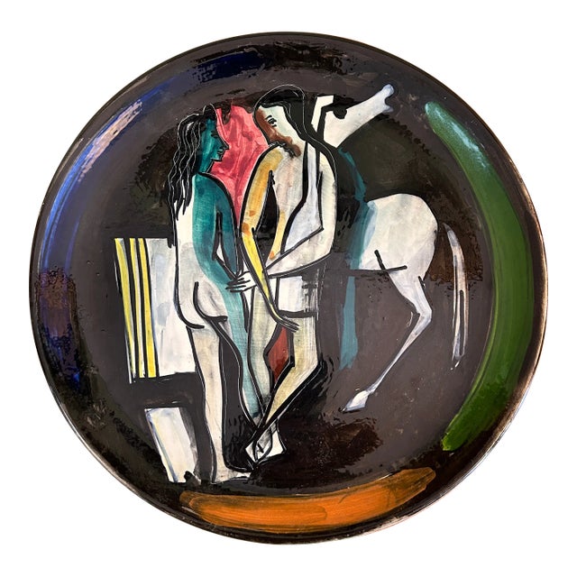 Modernist Ceramic Charger by Luciano Ruini C1960s For Sale