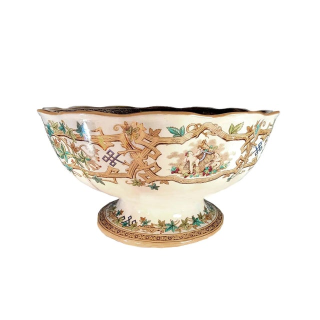 Mid-Century Modern 19th Century Furnivals Ironstone Punchbowl and 1835 R Wallace Punch Ladle - Set of 2 For Sale - Image 3 of 9