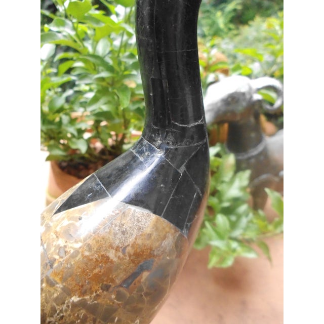 Crane Heron in Marble Mosaic, 1950s For Sale - Image 11 of 17