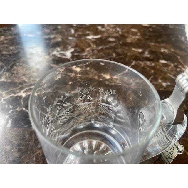 1970s 1970s Rastal German Etched Glass Stein With Pewter Lid For Sale - Image 5 of 6